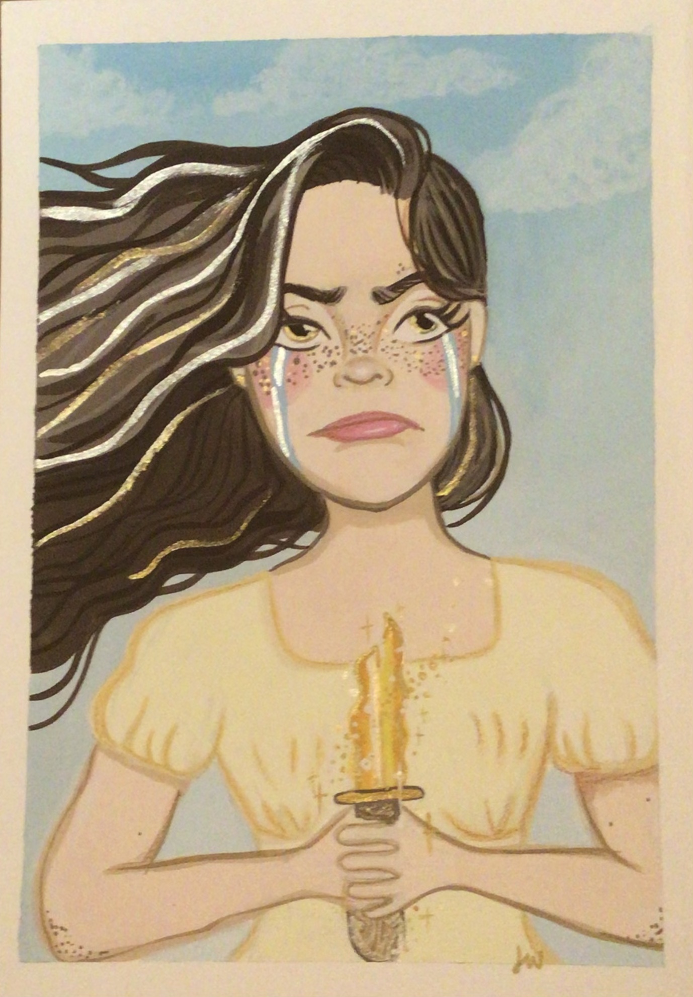 The little mermaid in the scene where she has to kill the prince. Inspired by Hans Christian Anderson’s story “the little mermaid “.