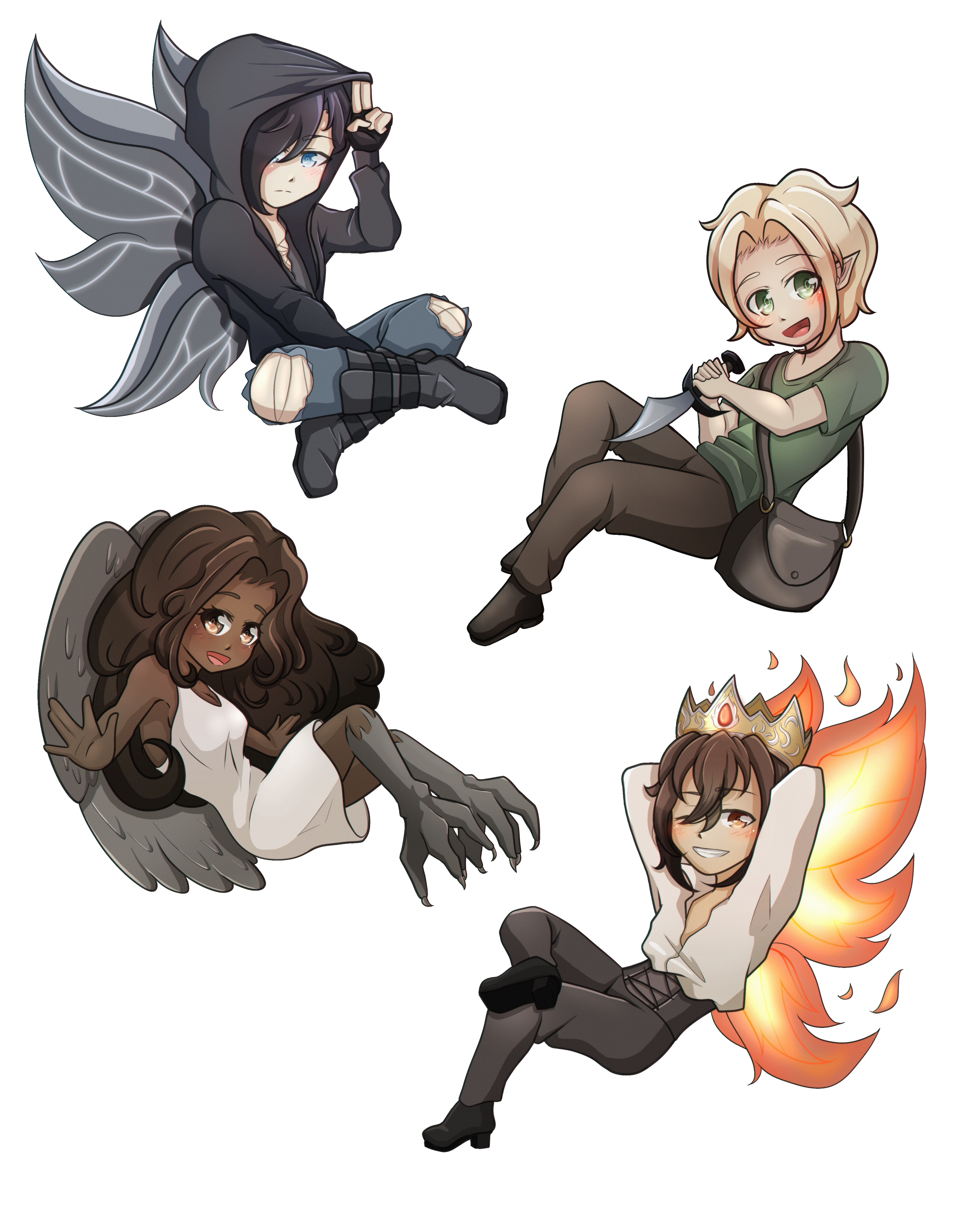 Designs of my characters that were made into keychains!