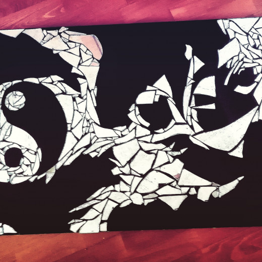 Broken mirror on pallet