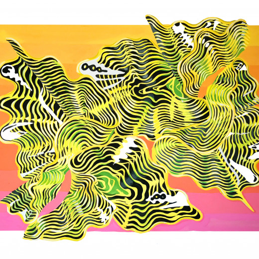 Oscillate painting. Gouache on A1 card.